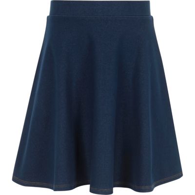 Girls blue denim circle skirt